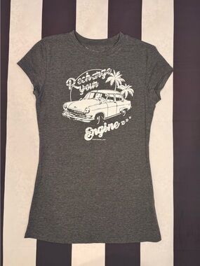 Splash Charcoal Heather Tee with White Logo